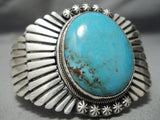 Quality Etb Sr Signed Vintage Native American Navajo Flank Turquoise Sterling Silver Bracelet-Nativo Arts