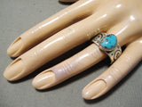 Important Jeanette Dale Vintage Native American Navajo Turquoise Sterling Silver Ring-Nativo Arts