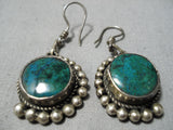Fabulous Vintage Native American Navajo Turquoise Sterling Silver Earrings Old-Nativo Arts