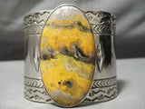 Amazing Modernistic Native American Sterling Silver Repoussed Heavy Bracelet-Nativo Arts