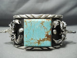 Huge Scorpion #8 Turquoise Sterling Silver Native American Bracelet-Nativo Arts