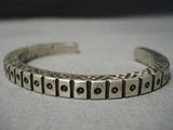 Important Zuni Native American Sterling Silver Hand Tooled Bracelet-Nativo Arts
