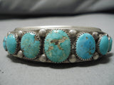 Astounding Vintage Native American Navajo Oval Turquoise Sterling Silver Native Bracelet-Nativo Arts