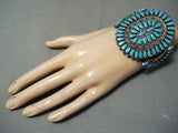 Important Vintage Native American Zuni Milburn Dishta Turquoise Sterling Silver Bracelet-Nativo Arts