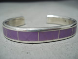 Electrifying Zuni Purple Rhodyte Sterling Silver Bracelet Native American-Nativo Arts