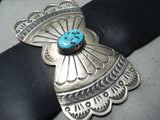 Huge Heavy Vintage Native American Navajo Sleeping Beauty Turquoise Sterling Silver Concho Belt-Nativo Arts