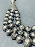 Most Unique Vintage Native American Navajo Sterling Silver Tier Necklace Old-Nativo Arts