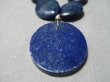 Native American Incredible Vintage Santo Domingo Lapis Sterling Silver Necklace Old-Nativo Arts
