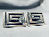 Authentic Vintage Native American Navajo Kenneth Begay Sterling Silver Cufflinks-Nativo Arts