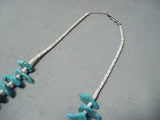 Dynamic Vintage Navajo Turquoise Sterling Silver Necklace Old Native American-Nativo Arts