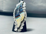 Exquisite Native American Zuni Lapis Sterlng Silver Ring Signed Eldred Martinez-Nativo Arts