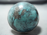 Important Vintage Native American Navajo Domed Turquoise Sterling Silver Ring-Nativo Arts