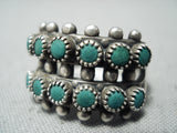 Native American Early Vintage Zuni Cerrillos Turquoise Sterling Silver Ring Old-Nativo Arts