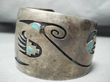 Important Vintage Native American Navajo Overlay Turquoise Sterling Silver Bracelet-Nativo Arts