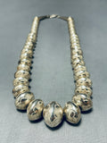 Rare Signed Vintage Native American Navajo Hand Hammered Sterling Silver Necklace-Nativo Arts