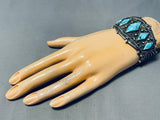 Best Vintage Native American Navajo Diamond Turquoise Sterling Silver Bracelet-Nativo Arts