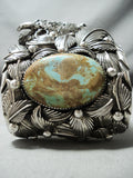 215 Gram Buffalo Native American Royston Turquoise Sterling Silver Bracelet-Nativo Arts