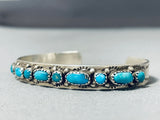 Freddy Weekoty Vintage Native American Zuni Turquoise Sterling Silver Sun Bracelet-Nativo Arts