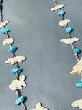 One Of The Most Intricately Hand Carved Vintage Native American Zuni Turquoise Necklace-Nativo Arts