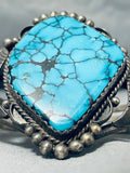 The Best Vintage Native American Navajo Blue Warrior Mine Turquoise Sterling Silver Bracelet-Nativo Arts