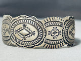 Outstanding Vintage Native American Navajo Sterling Silver Large Bracelet-Nativo Arts