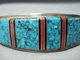 Impeccable Detail!! Vintage Native American Navajo Spiderweb Turquoise Sterling Silver Bracelet-Nativo Arts
