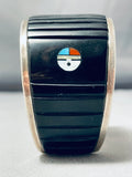 Best Vintage Native American Navajo Chris Tom Turquoise Sterling Silver Onyx Bracelet-Nativo Arts
