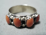 Beautiful Navajo Coral Sterling Silver Ring Native American-Nativo Arts