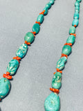 Native American Sensational Vintage Santo Domingo Royston Turquoise Sterling Silver Necklace-Nativo Arts