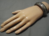 Detailed!! Vintage Native American Navajo Hand Tooled Cloud Sterling Silver Bracelet Old Cuff-Nativo Arts