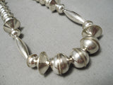 Superior Vintage Native American Navajo Hand Tooled Sterling Silver Necklace-Nativo Arts