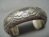Detailed!! Vintage Native American Navajo Hand Tooled Cloud Sterling Silver Bracelet Old Cuff-Nativo Arts