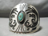 Heavy Thick Vintage Hopi Native American Navajo Royston Turquoise Sterling Silver Bracelet Old-Nativo Arts