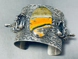 Huge Honeybee Jasper Native American Sterling Silver Scorpion Bracelet-Nativo Arts