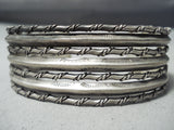 Native American Colossal Vintage Sterling Silver Twisted Rails Bracelet Old-Nativo Arts