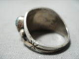 Triple Rare Turquoise Vintage Native American Navajo Sterling Silver Ring Old-Nativo Arts