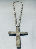 Newsworthy Vintage Native American Zuni Turquoise Sterling Silver Cross Necklace-Nativo Arts