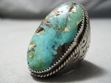 Important Vintage Native American Zuni Andrew Dewa Turquoise Sterling Silver Ring Old-Nativo Arts