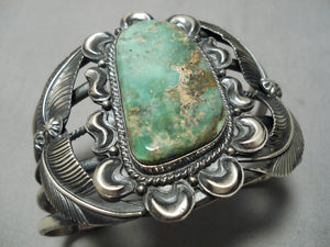 Best Vintage Native American Navajo Damale Turquoise Sterling Silver Bracelet - Huge!-Nativo Arts