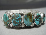 Heavy Thick!! Native American Navajo Spiderweb Turquoise Sterling Silver Bracelet Cuff-Nativo Arts