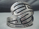 Dynamic Vintage Navajo Sterling Silver Bracelet Native American Old-Nativo Arts