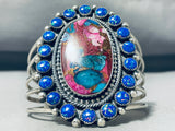 Glorious Native American Navajo Signed Multi Color Purple Opal Sterling Silver Bracelet-Nativo Arts