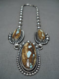 Important Jeanette Dale Sterling Silver Native American Navajo #8 Turquoise Necklace-Nativo Arts