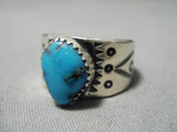 Important Jeanette Dale Vintage Native American Navajo Turquoise Sterling Silver Ring-Nativo Arts