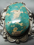 Huge Vintage Native American Navajo Green Turquoise Sterling Silver Bracelet-Nativo Arts