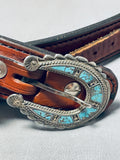 Native American One Of The Best Ever Vintage Navajo Turquoise Sterling Silver Belt-Nativo Arts