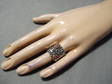 Fabulous Santo Domingo Coral Sterling Silver Ring Native American-Nativo Arts