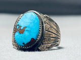 Important Vintage Native American Zuni Red Mountain Turquoise Sterling Silver Ring-Nativo Arts