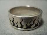 Flames Of Native American Jewelry Silver Vintage Navajo Sterling Ring Old-Nativo Arts