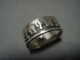 Flames Of Native American Jewelry Silver Vintage Navajo Sterling Ring Old-Nativo Arts